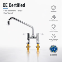 Robinet de cuisine commercial design moderne à double poignée en laiton Montage sur pont 6-14 pouces Robinets de lavabo Purificateur d'évier Sense Faucets