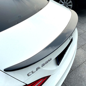 Mercedes-Benz Rear Spoiler Piano <b>Black</b> Carbon Fiber Texture ABS Trunk <b>Wing</b> 2013-2019 CLA-Class C117 CLA180 200 CLA45 AMG - Product Image 2
