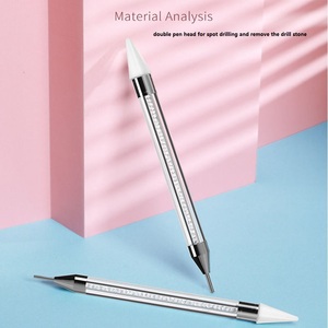 Stylo applicateur de cire et de strass à double tête avec manche en acrylique, marque privée, pour la décoration d'ongles - Product Image 3