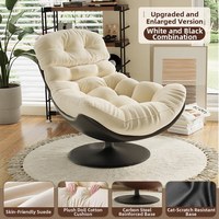 Fauteuil de salon de luxe en faux daim écologique de style nordique, fabriqué directement par le designer, confortable, inclinable et pivotant, pour chambre à coucher et salon