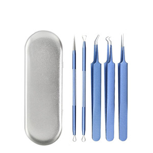 Hot bán hifino 5 cái thép không gỉ mụn đầu đen Remover Set khuôn mặt mụn extractor mụn trứng cá needles đối với mụn trứng cá điều trị - Product Image 4