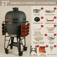 Barbecue Kamado Auplex 23,5 pouces XL haut de gamme en céramique, barbecue au charbon de bois, fumoir, barbecue Kamado au charbon de bois pour la cuisine en plein air