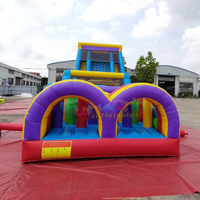 Parcours d'obstacles gonflable commercial portable de grande taille pour enfants - Matériau PVC, capacité 1000 kg, taille et couleur personnalisables, pour fêtes et jeux d'extérieur
