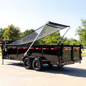 Bâche de remorque en maille noire renforcée en acier galvanisé pour le transport de matériaux de construction - Product Image 1