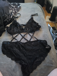 ODM OEM Set di Lingerie Plus Size in pizzo nero Sexy donne grasse due pezzi grande <span class=keywords><strong>seno</strong></span> da donna Sexy reggiseno Lingerie in taglie forti - Product Image 6