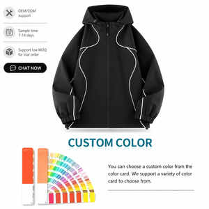 Unisex Kapuzenjacke mit Paspelierung Lässige Streetwear für Paare S-2XL 7 Farben Pastell Private Label Turnkey OEM - Product Image 1