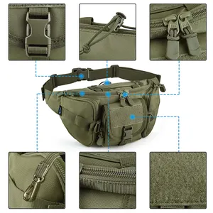 Custom Logo Outdoors Fishing Cycling Camping Hiking Multi-Functional Hip Bum Belt Tactical Fanny Pack Waist Bag