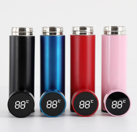Botella de agua inteligente portátil para coche de 18oz, diseño de pantalla táctil LED Digital, termo clásico para viaje, café, té