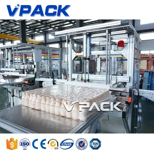 Empty Bottle Plastic Bag Packing Machine Connect With Bottle Unscrambler/Plastic Bottle With Label Wrapping By Plastic Bags