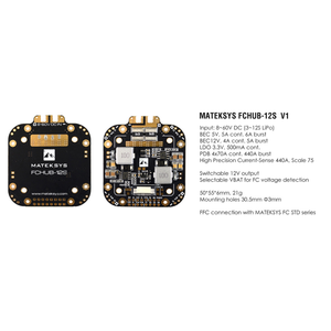 Matek Systems FCHUB-12S V2 <b>Hub</b> <b>Power</b> Distribution Board PDB 5V & 12V BEC Built-in 184A Current Sensor FPV Xclass Quad - Product Image 4