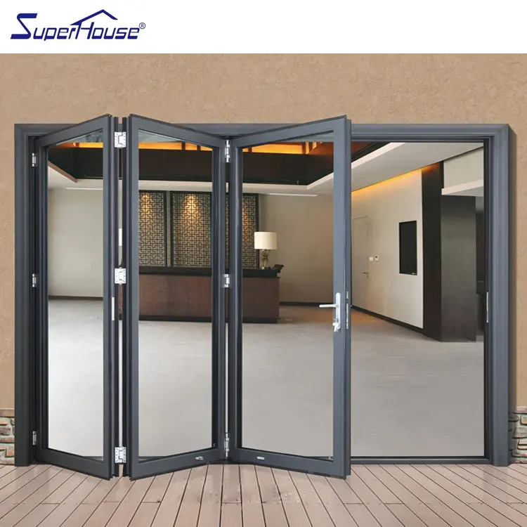 NOA Bi Folding Door Exterior Hurricane Bi Fold Doors Large View Doors Aluminum Glass Foldable Graphic Design Modern Customizable