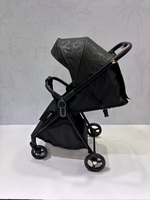 Poussette bébé réversible en gros, cadre en alliage d'aluminium doré, design pliable, tissu en lin 300D, charge 20KG