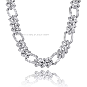 European American Full-Diamond Copper Electroplated Cuban Link <b>Chains</b> <b>Cross</b>-Border for Hot-Selling for Necklaces - Product Image 5