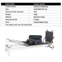 Peralatan Gym Boutique Sistem Peredam Getaran Silent Springs Glide System Reformer Pilates Kayu Aluminium Hibrida Mewah Bersertifikasi CE ISO