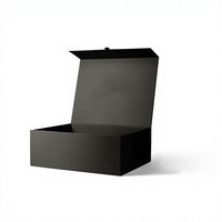 Boîte en carton pliable magnétique avec logo personnalisé, emballage cadeau magnétique noir