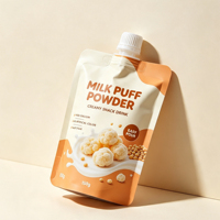 Pochette d'emballage en plastique mat imprimée sur mesure, de qualité alimentaire, avec bec verseur et bouchon à vis refermable pour lait, snacks et boissons