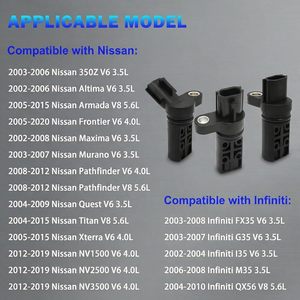 HONGCY Ensemble de capteurs de position d'arbre à cames pour Nissan Frontier Titan Altima Maxima Murano Quest Xterra 3.5x2x2 pouces en métal neuf - Product Image 2