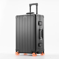 Valise de Voyage Métallique de Luxe Haut de Gamme en Alliage d'Aluminium avec 4 Roues en Gel et Poignée en PU Couleur Assortie