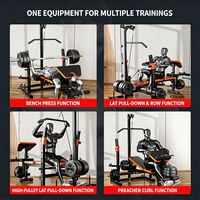 Banc de musculation multifonction pliable en acier pour la maison, station de musculation avec barre et station de traction dorsale