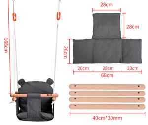 Silla colgante infantil de tela de algodón para interior y exterior, silla colgante para bebé, asiento para interior y exterior, muebles de jardín, <span class=keywords><strong>columpio</strong></span> infantil para patio o <span class=keywords><strong>parque</strong></span> - Product Image 6