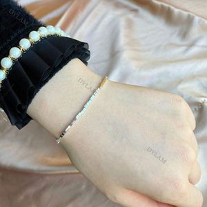 Dylam Fashion in Stock No Moq 925 <b>Silver</b> Style Plated <b>Silver</b> <b>Cuff</b> Girl <b>Bracelet</b> for Best Friend Femmes Bead <b>Bracelets</b> - Product Image 2