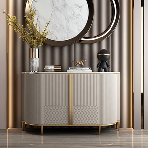 Consola de esquina de pasillo de acero inoxidable, mesa decorativa para sala de estar, mesa de consola - Product Image 2
