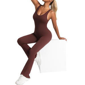 Combinaison de sport moulante et respirante pour femme Tiyo, dos nu, poitrine rembourrée, double couche, col rond, 100 % polyester - Product Image 5