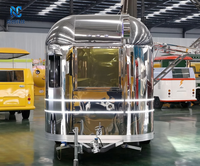 Remorque alimentaire commerciale en aluminium de 5 m, style rétro, cuisine mobile, double essieu tandem, restauration extérieure
