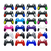 Coque de protection en silicone antidérapante multicolores avec points pour manette PS4, résistante à la poussière, durable, lavable