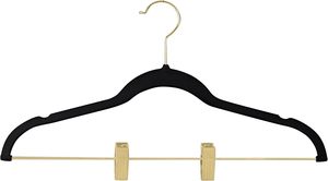 Velvet Hangers with Adjustable <b>Clips</b> Non-Slip Flocked Pants Hangers for Wardroble - Product Image 2