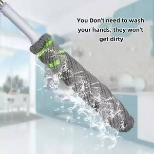 Mopa de Microfibra con Sistema de Escurrido Automático, Cabezal de Mopa Extra Grande, Mango Largo Giratorio, Mopa de Agua Autoescurrible - Product Image 5