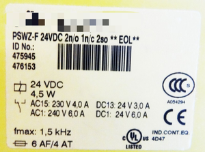 PLC PSWZ-<span class=keywords><strong>F</strong></span>-24VDC 2NO 1NC 2SO EOL ID nr. 475945 476153 Programmeercontroller - Product Image 2