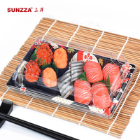 Sunzza-embalaje de comida para tienda japonesa/supermercado, plástico desechable, rectangular, 10 unidades