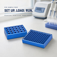 Bloc de refroidissement PCR en aluminium CE, 96 puits, 0,2 mL, support pour tubes de centrifugation, index gravé au laser, anodisé, pour préparation en laboratoire