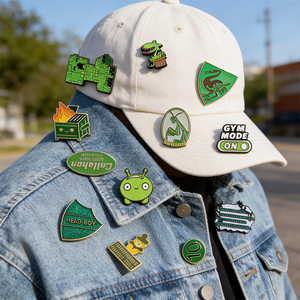 High Polished Metal Enamel <b>Pins</b> Custom Artwork Lapel Badge Cute Animal Plant Pattern Brooch Fashion Backpack Decoration - Product Image 1