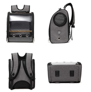 Mochila para transporte de aves, bolsa de viaje con soporte de percha y Canal, doble hombro, transparente, transpirable, jaula para pájaros poros - Product Image 2