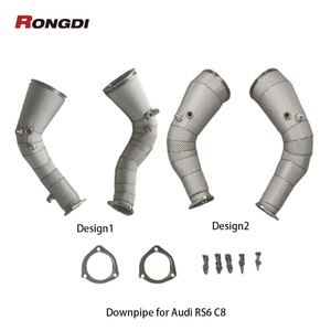 304 Stainless Steel Exhaust Downpipe for Audi RS6/RS7 C8 4.0T TFSI V8 2021-2024 Heat Shield Exhaust Pipe - Product Image 1