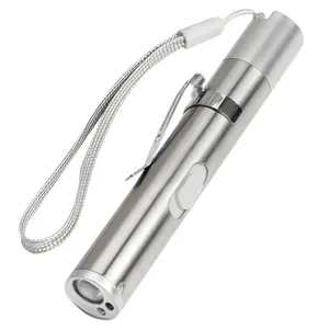 Fabriek Hoge Kwaliteit Hot Selling Medische Ultraviolet Wit + Laser Pointer Mini 3 In 1 Led Zaklamp Pen Licht Usb Opladen