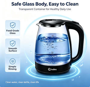 Bouilloire électrique en verre Qiudes 1,8 L, ébullition rapide, arrêt automatique, niveau d'eau visible, sans fil, pour la maison et le bureau - Product Image 6