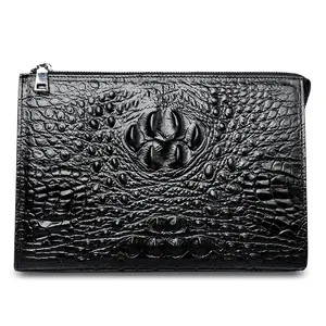 wholesale crocodile handbag genuine leather clutch bag for men