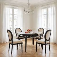 Table à manger extensible en pierre frittée pour cuisine moderne et petit appartement
