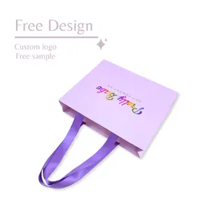 Hot Selling Custom Logo Printing Pantone Color Printed Packing Paper Bag Perfume Packaging Custom Gift Bags with Ribbon Handle