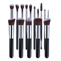Ensemble de pinceaux de maquillage de luxe pour les yeux, le fond de teint, les lèvres, logo personnalisé, pinceaux de maquillage 15 pièces avec sac