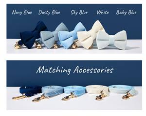 Ensemble collier et nœud papillon pour chat en velours fait main, personnalisé, avec motif uni, étiquette clochette fantaisie pour chaton et laisse cadeau d'anniversaire - Product Image 4