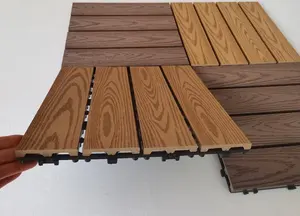 12 "x 12" Composite Interlocking Deck Fliese aus Teak/Braun/Holzkohle