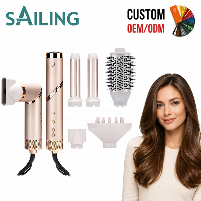 SD6-1015 Coanda Styler 1.25 Inch Auto Wrap Curler Hair Dryer 5 in 1Multifunctional Styling Kit Oval Volumizing Brush Travel Set