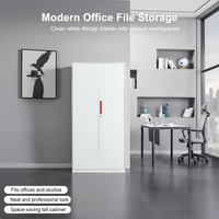 Lemari Logam Modern 2 Pintu Kabinet Penyimpanan Baja Loker Pakaian Kantor Furnitur Perlengkapan Kantor