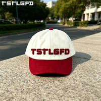 Gorra de Béisbol de 6 Paneles con Bordado Chenille y Logotipo Personalizado, Venta al Por Mayor, Gorra de Dos Tonos en Mezcla de Lana, Fabricante