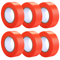 6 Rouleaux de Ruban de Marquage en PVC Orange 2cm x 30m Non Adhésif pour Clôtures, Arbres, Chasse et Marquage de Sentiers