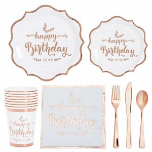 Nouvelle Assiette en Carton Jetable Épaissie à Estampage à Chaud, Style Européen et Américain, pour Fête d'Anniversaire, Utilisation Gauche, Support Poignet Homme, Gobelet à Gâteau - Product Image 2